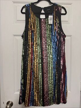 Torrid Multicolor Sequin Stripe Sleeveless Dress